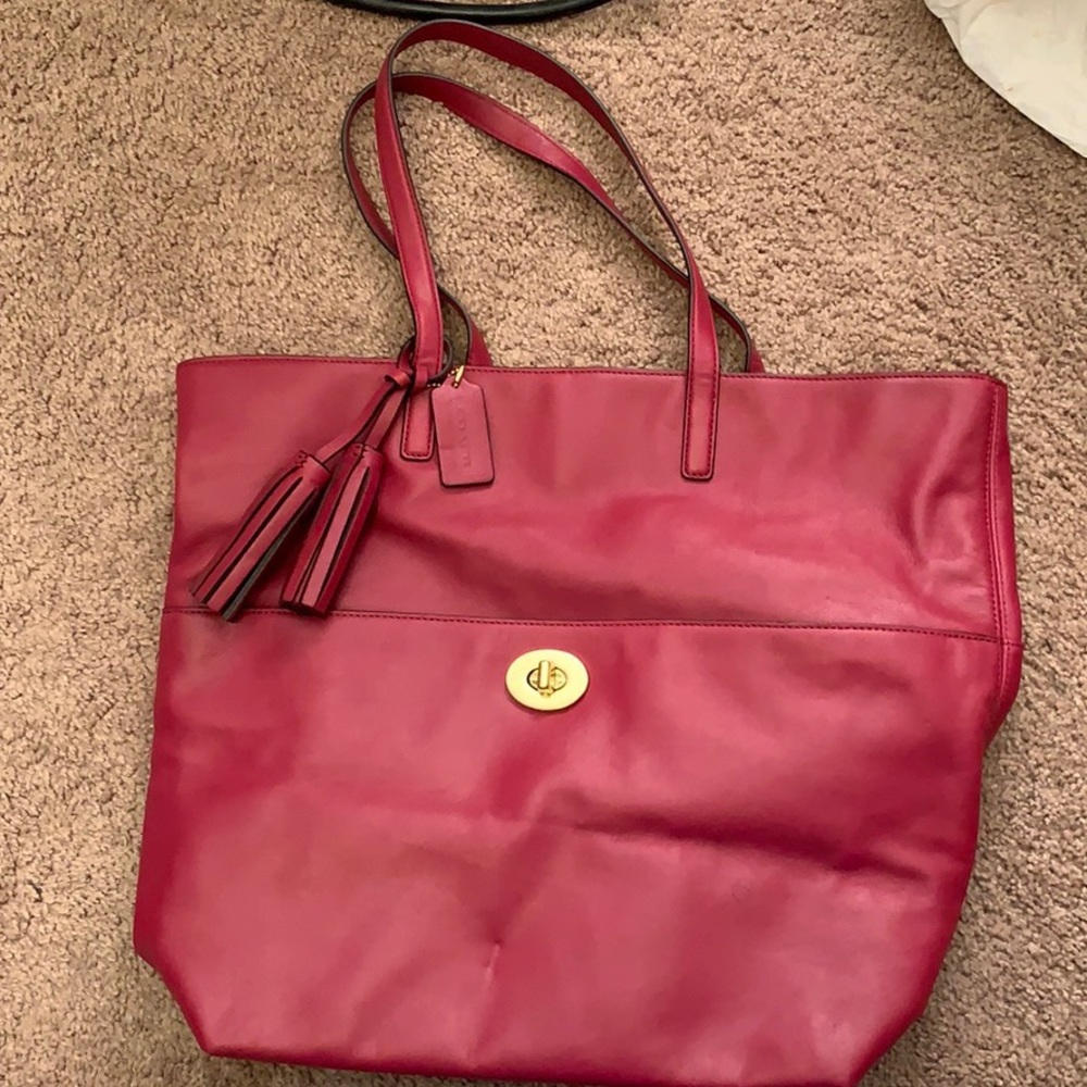 Coach Leather Legacy Turn Lock Tote